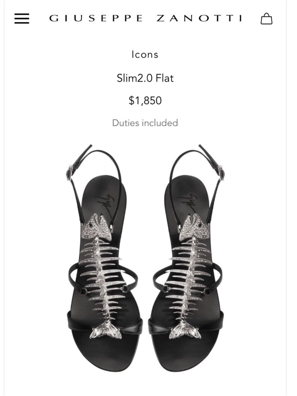 Guiseppe Zanotti White Fishbone Strappy Flat Sandals - 2.0 - Picture 5 of 6